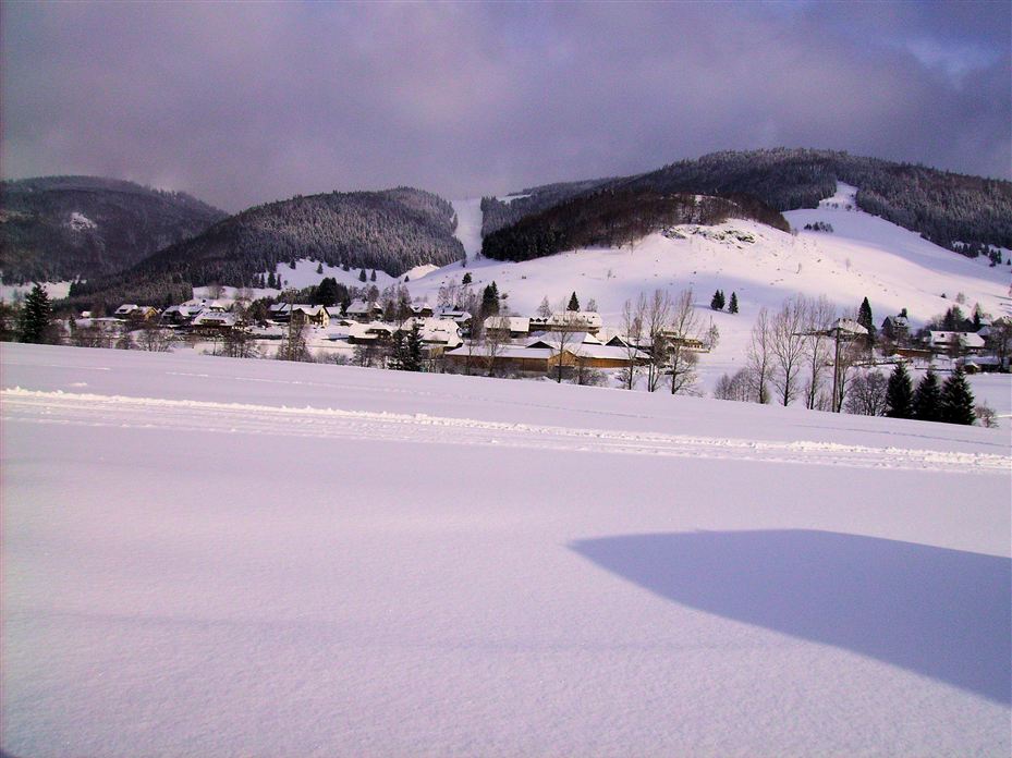 Ein herrlicher Blick aus unserer Hütte Richtung Bernau-Dorf.
